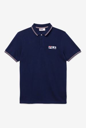 FILA Connell Polos Navy / White / Red,Mens Clothing | CA.FQYWIN123